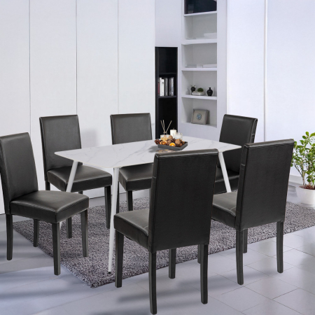 Leziter Set de masă Megan 6 1 alb-negru [1]