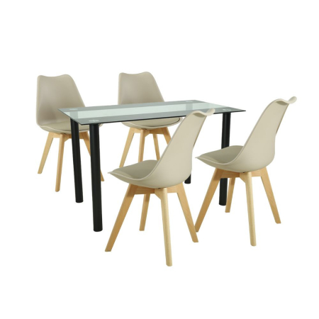 Leziter Set de masă Merlo 4 1 bej [0]