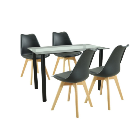 Mobilier - Leziter Set de masă Merlo 4 1 negru