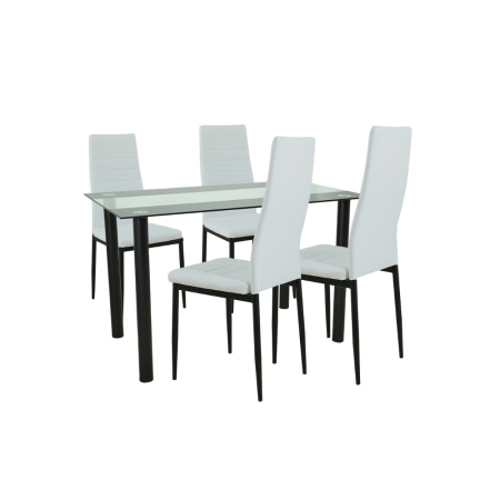 Set masă - Leziter Set de masă Mezza 4+1 alb-negru