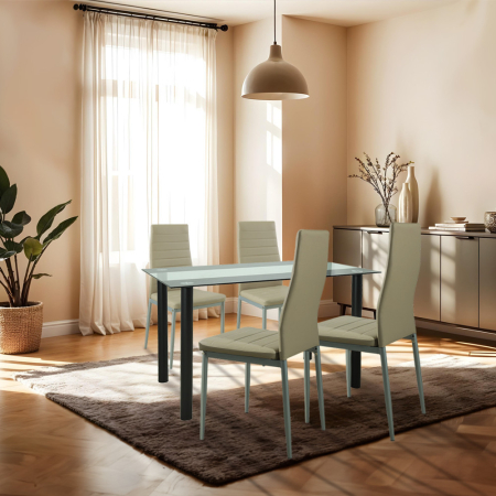 Leziter Set de masă Mezza 4+1 bej-gri [1]