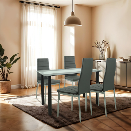 Leziter Set de masă Mezza 4+1 gri-gri [1]