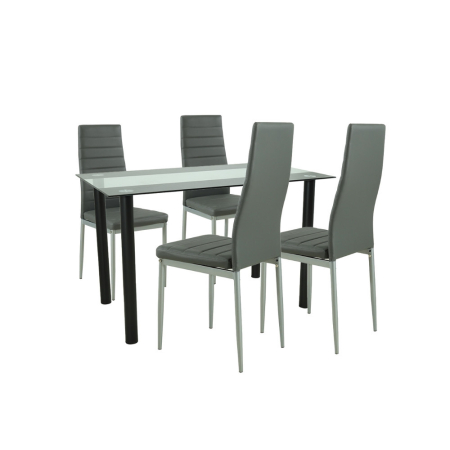 Mobilier sufragerie - Leziter Set de masă Mezza 4 1 gri-gri