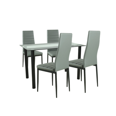 Mobilier - Leziter Set de masă Mezza 4 1 gri-negru