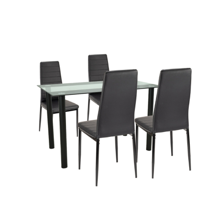 Set masă - Leziter Set de masă Mezza 4+1 negru-negru