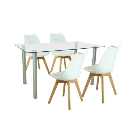 Leziter Set de masă Midori 4 1 alb [0]