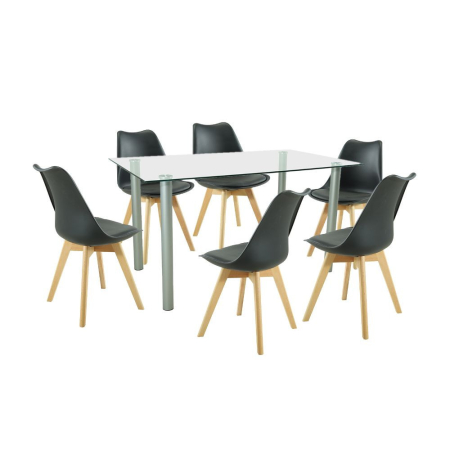 Leziter Set de masă Midori 6 1 negru [0]