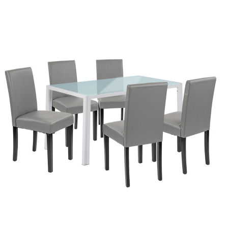 Leziter Set de masă Mira 6 1 alb-gri [0]