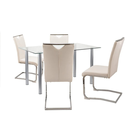 Produse temporar indisponibile - Leziter Set de masă Nikol 4+1 alb