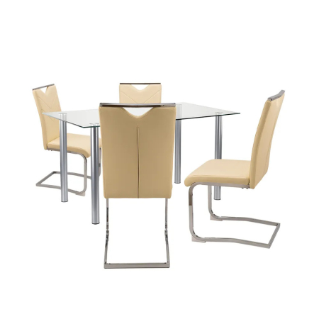 Produse temporar indisponibile - Leziter Set de masă Nikol 4+1 bej