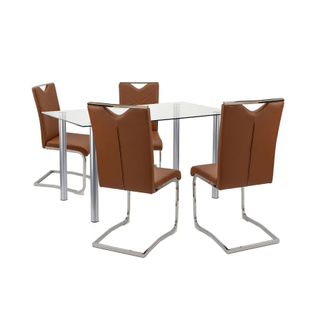 Produse temporar indisponibile - Leziter Set de masă Nikol 4+1 maro