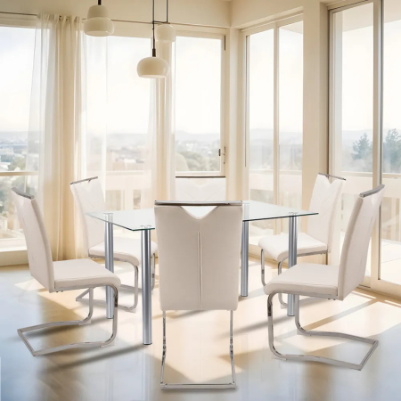 Leziter Set de masă Nikol 6+1 alb [1]