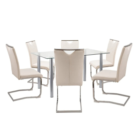 Produse temporar indisponibile - Leziter Set de masă Nikol 6+1 alb