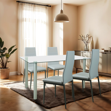 Leziter Set de masă Verna 4 1 alb-gri [1]