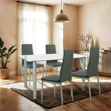 Leziter Set de masă Verna 4+1 gri-gri [1]