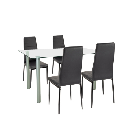 Leziter Set de masă Verna 4 1 negru-negru [0]