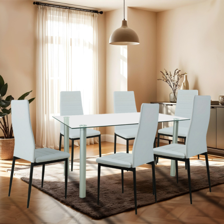 Leziter Set de masă Verna 6 1 alb-negru [1]