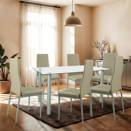 Leziter Set de masă Verna 6 1 bej-gri [1]