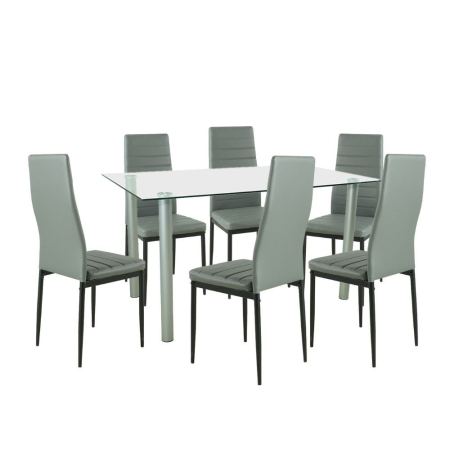Set masă - Leziter Set de masă Verna 6+1 gri-negru