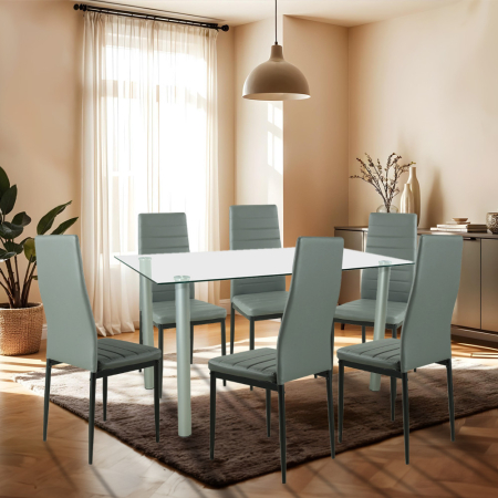 Leziter Set de masă Verna 6 1 gri-negru [1]