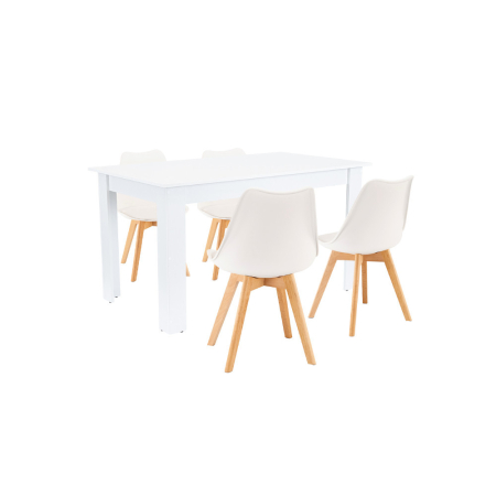 Produse temporar indisponibile - Leziter Set de masă Zara 4 1 alb-alb