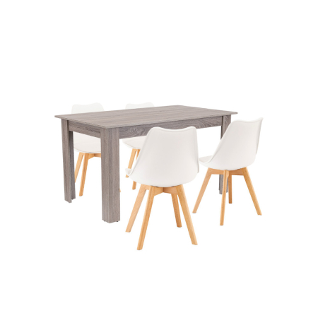 Set masă - Leziter Set de masă Zara 4+1 alb-stejar York
