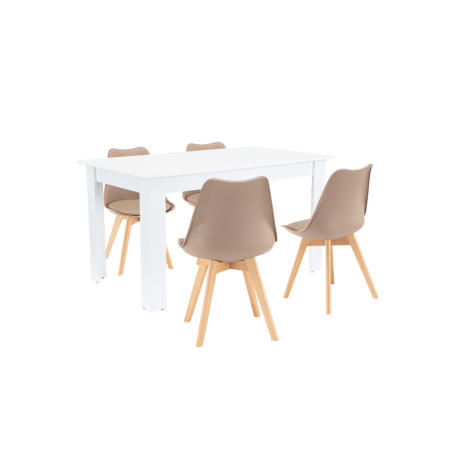 Produse temporar indisponibile - Leziter Set de masă Zara 4 1 bej-alb