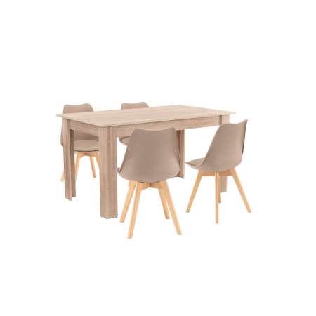 Produse temporar indisponibile - Leziter Set de masă Zara 4 1 bej-stejar Sonoma