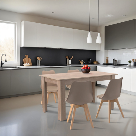 Leziter Set de masă Zara 4 1 bej-stejar Sonoma [1]