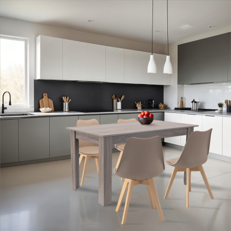 Leziter Set de masă Zara 4 1 bej-stejar York [1]