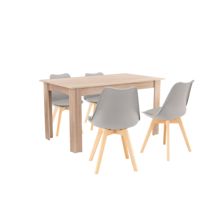 Set masă - Leziter Set de masă Zara 4+1 gri-stejar Sonoma