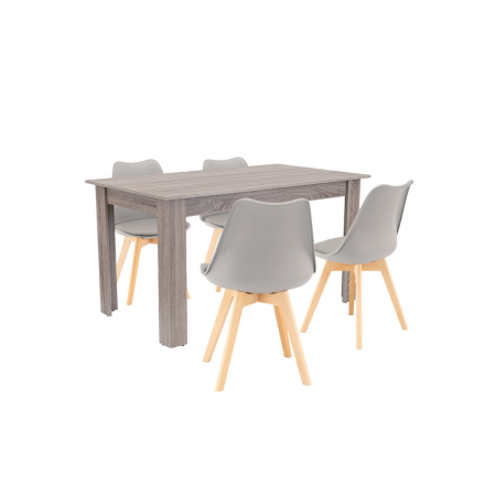 Mobilier sufragerie - Leziter Set de masă Zara 4 1 gri-stejar York