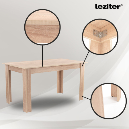 Leziter Set de masă Zara 4+1 negru-stejar Sonoma [4]
