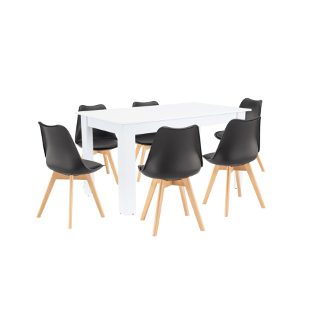 Produse temporar indisponibile - Leziter Set de masă Zara 6 1 alb-negru