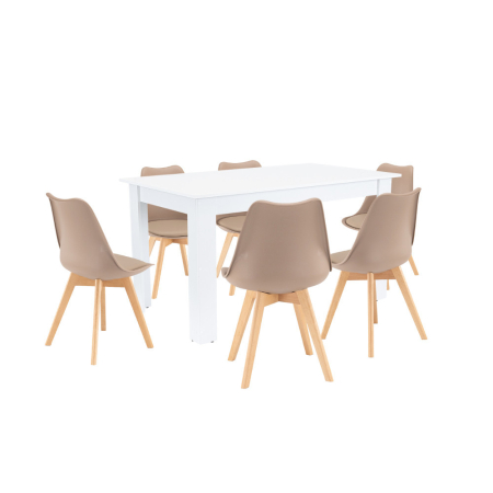 Produse temporar indisponibile - Leziter Set de masă Zara 6 1 bej-alb