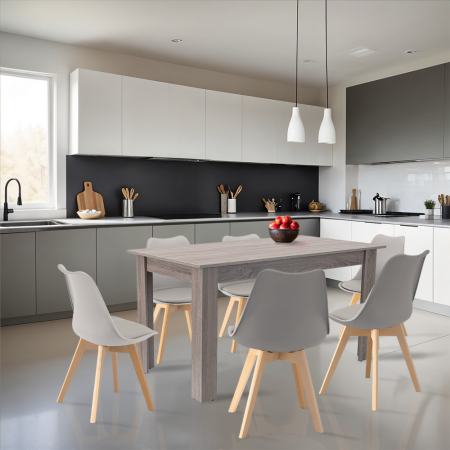 Leziter Set de masă Zara 6 1 gri-stejar York [1]