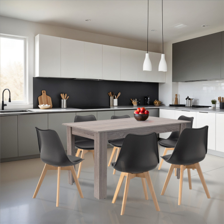 Leziter Set de masă Zara 6 1 stejar negru-York [1]