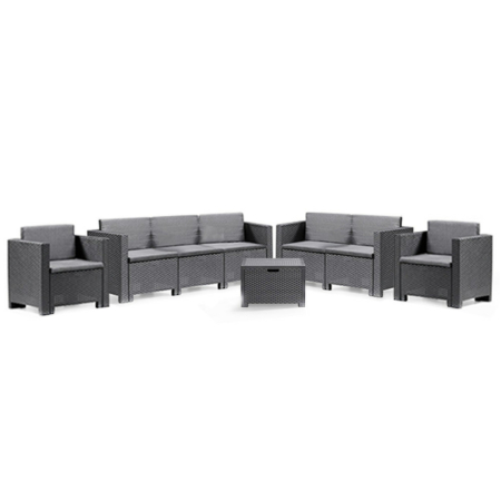 Leziter Set de mobilier de grădină City Large cu 7 locuri, grafit [2]