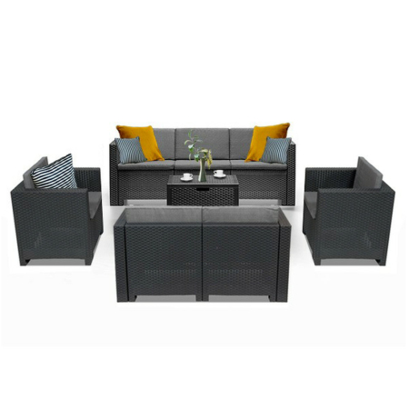Produse temporar indisponibile - Leziter Set de mobilier de grădină City Large cu 7 locuri, grafit