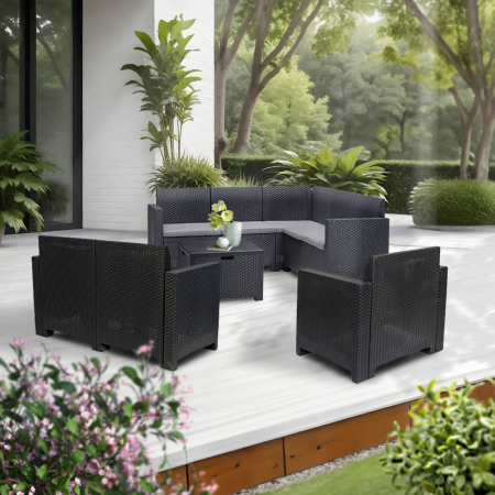 Leziter Set de mobilier de grădină de colț Nero V cu 8 locuri [1]