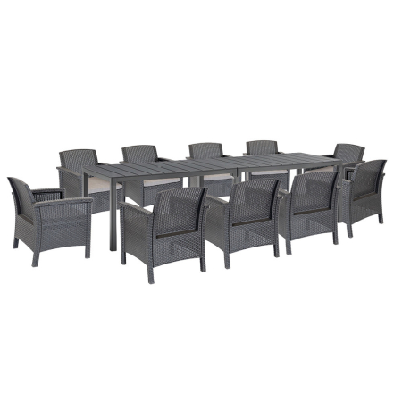 Produse temporar indisponibile - Leziter Set de mobilier de grădină Grant 10+1 grafit