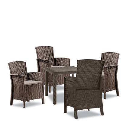 Leziter Set de mobilier de grădină Leoni cu 4 locuri, maro [1]