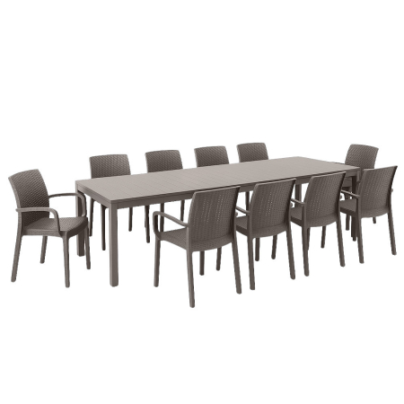 Produse temporar indisponibile - Leziter Set de mobilier de grădină Letta II 10+1 cappuccino
