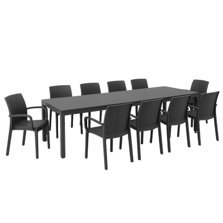 Produse temporar indisponibile - Leziter Set de mobilier de grădină Letta II 10+1 grafit