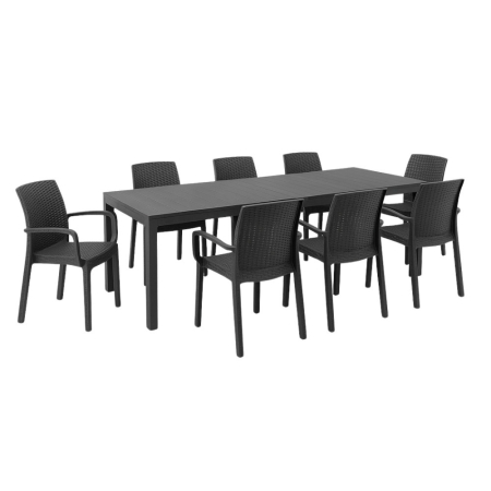 Produse temporar indisponibile - Leziter Set de mobilier de grădină Letta II 8+1 grafit