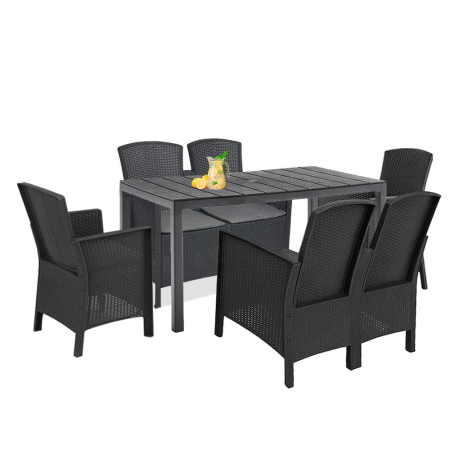 Produse temporar indisponibile - Leziter Set de mobilier de grădină Lima IX 6+1 grafit