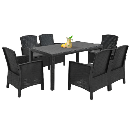 Mobilier grădină - Leziter Set de mobilier de grădină Lima V 6+1 grafit