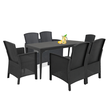 Produse temporar indisponibile - Leziter Set de mobilier de grădină Lima VII 6+1 grafit