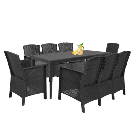 Produse temporar indisponibile - Leziter Set de mobilier de grădină Lima VII 8+1 grafit