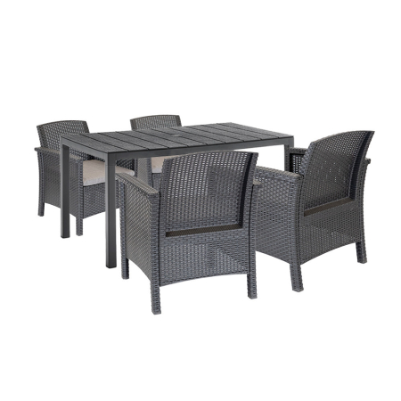 Produse temporar indisponibile - Leziter Set de mobilier de grădină Meda 4+1 grafit